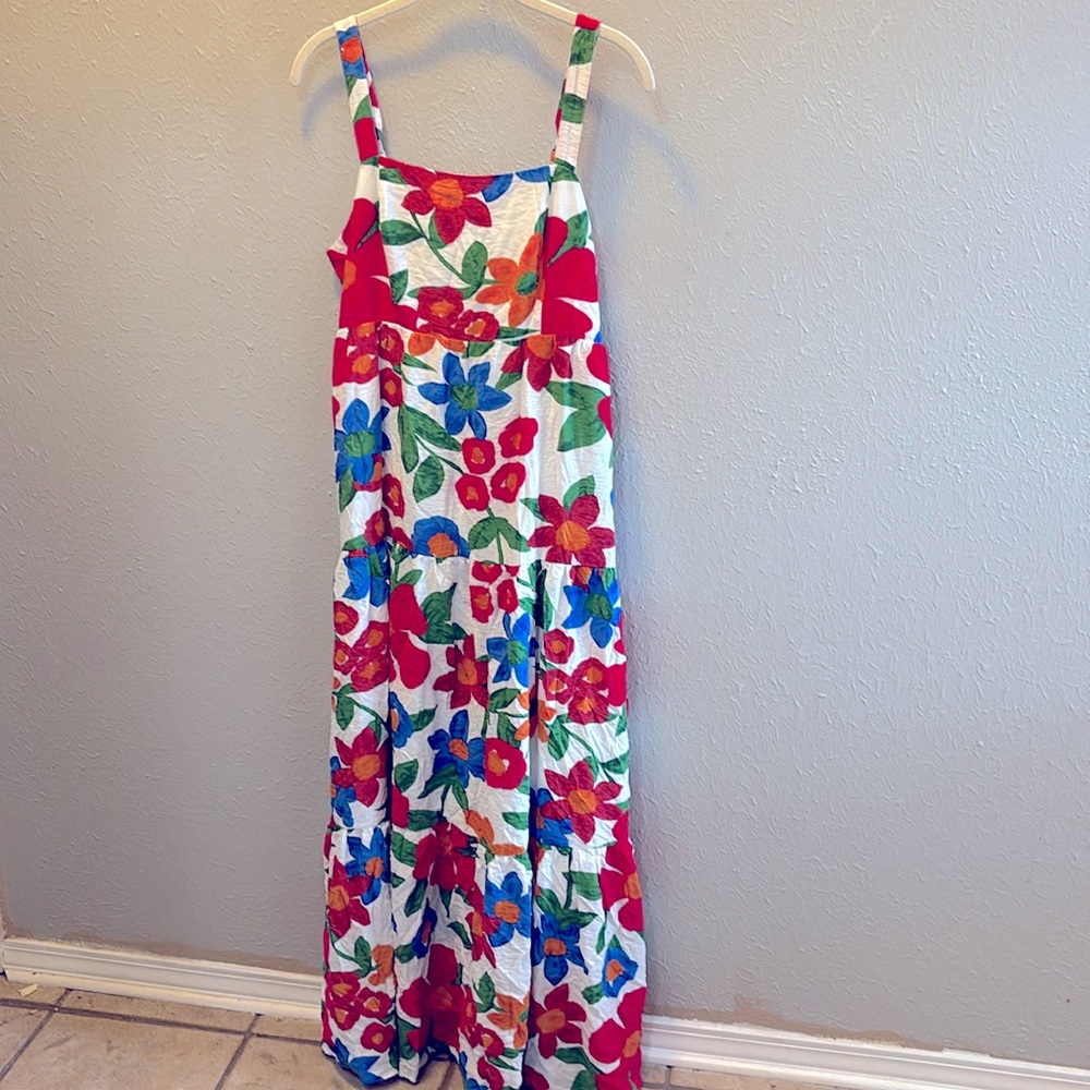 Skies are Blue “Isabella”  Floral Maxi Dress Beach Cruise Ready Women’s Sz Small